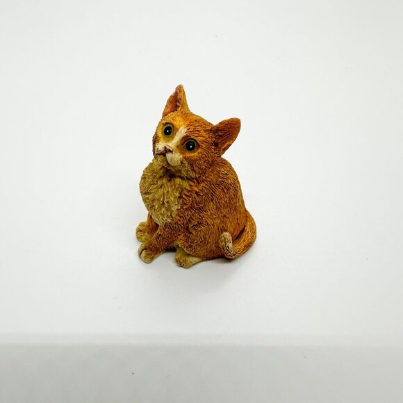 SOLD Vtg Sherratt Simpson England Orange Cat Ginger Sitting Sandicast Stone - Picture 3 of 7